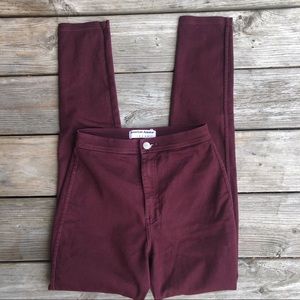 American Apparel Maroon Jeggings
